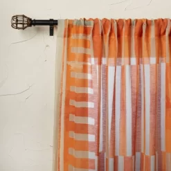 1pc Sheer Ophelia Printed Burnout Window Curtain Panel Orange - Opalhouse™ Designed With Jungalow™ -Opalhouse GUEST 154e0bfa b339 41f9 9f40 0461976c9081