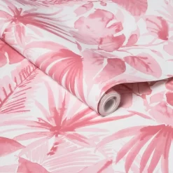 Tropical Leaves Peel & Stick Wallpaper Pink - Opalhouse™: Removable Vinyl, Botanical Leaf Pattern, Self-Adhesive, 27.5 Sq Ft Coverage -Opalhouse GUEST 2043c5c7 65ab 4ab3 bf52 a21288eb13b9