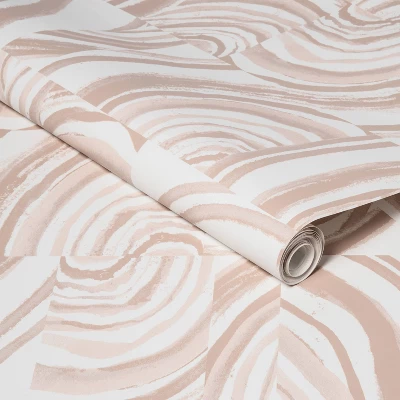 Agate Stone Peel & Stick Wallpaper Cream - Opalhouse™: Removable, Self-Adhesive, Geometric Swirl, 27.5 Sq Ft Coverage 6 Agate Stone Peel & Stick Wallpaper Cream - Opalhouse™: Removable, Self-Adhesive, Geometric Swirl, 27.5 Sq Ft Coverage - Image 4