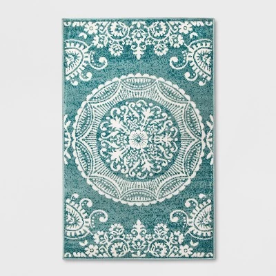 Vintage Medallion Outdoor Rug Turquoise - Opalhouse 6 Vintage Medallion Outdoor Rug Turquoise - Opalhouse - Image 4