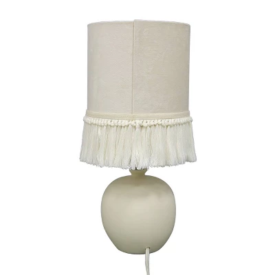 Small Table Lamp With Fringe Shade Off-White (Includes LED Light Bulb) - Opalhouse™ Designed With Jungalow™ 9 Small Table Lamp With Fringe Shade Off-White (Includes LED Light Bulb) - Opalhouse™ Designed With Jungalow™ - Image 7