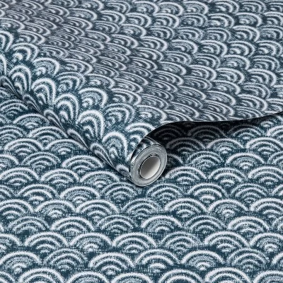 Rainbow Scallops Peel & Stick Wallpaper Blue/White - Opalhouse™: Removable, Temporary, Vinyl, Kitchen Decor 6 Rainbow Scallops Peel & Stick Wallpaper Blue/White - Opalhouse™: Removable, Temporary, Vinyl, Kitchen Decor - Image 4