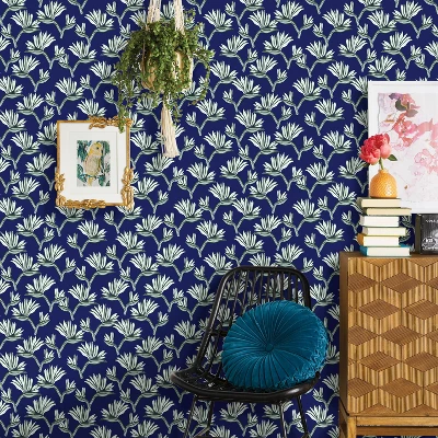 Bird Of Paradise Peel & Stick Wallpaper Blue - Opalhouse™: Removable Botanical Vinyl, Repositionable, Washable 4 Bird Of Paradise Peel & Stick Wallpaper Blue - Opalhouse™: Removable Botanical Vinyl, Repositionable, Washable - Image 2