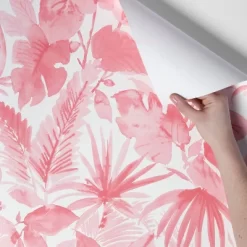Tropical Leaves Peel & Stick Wallpaper Pink - Opalhouse™: Removable Vinyl, Botanical Leaf Pattern, Self-Adhesive, 27.5 Sq Ft Coverage -Opalhouse GUEST fbbbe7d5 bb9f 474c 99c7 19c91df8bec7