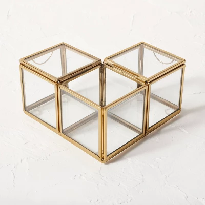 Metal Glass Decorative Box Gold - Opalhouse™ Designed With Jungalow™ 5 Metal Glass Decorative Box Gold - Opalhouse™ Designed With Jungalow™ - Image 3